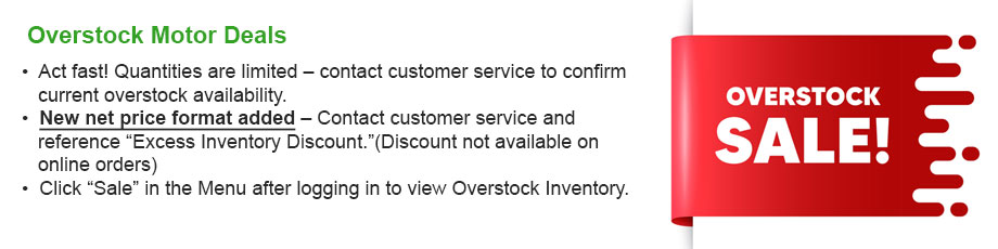 Overstock Motor Deals